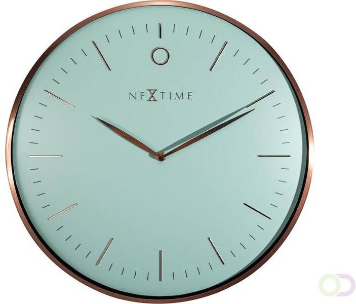 NeXtime Wandklok Glamour ÃË40 metaal turquoise rose goud